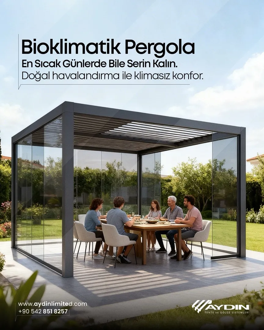 Aydin tente bioklimatik pergola dogal havalandirma — Aydın Tente