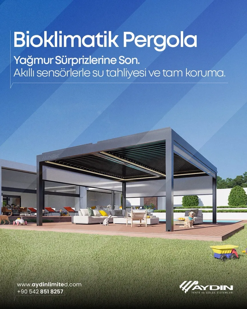 Aydin tente bioklimatik pergola yagmur korumasi — Aydın Tente